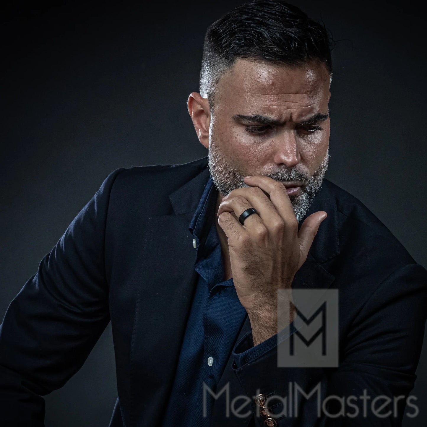 Mens Solid Black Tungsten Wedding Band Ring Dome 8Mm Comfort-Fit